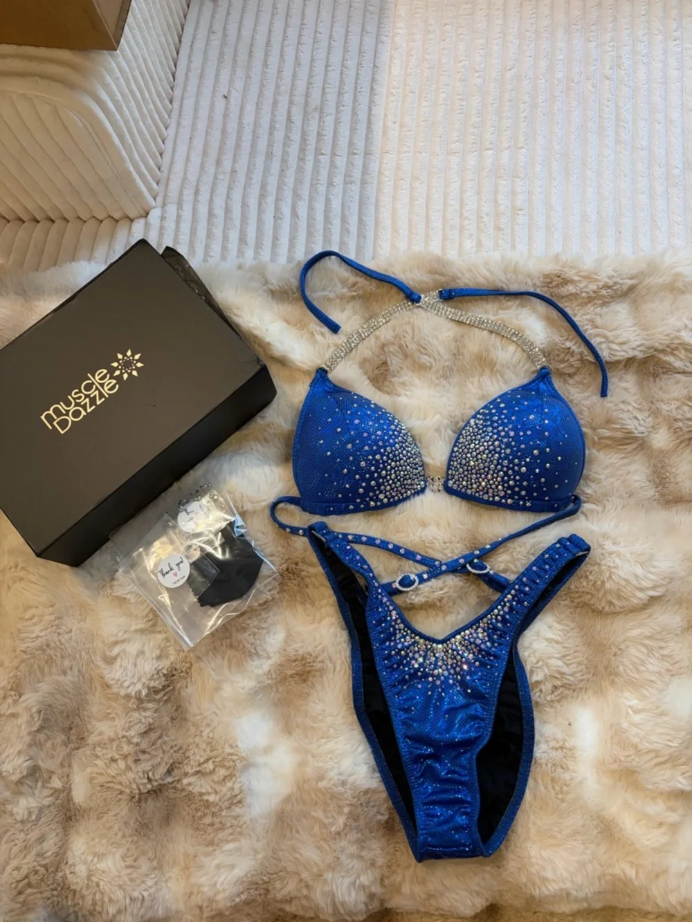 Muscle Dazzle Royal Blue Figure Suit never worn original box included - Picture 2 of 16